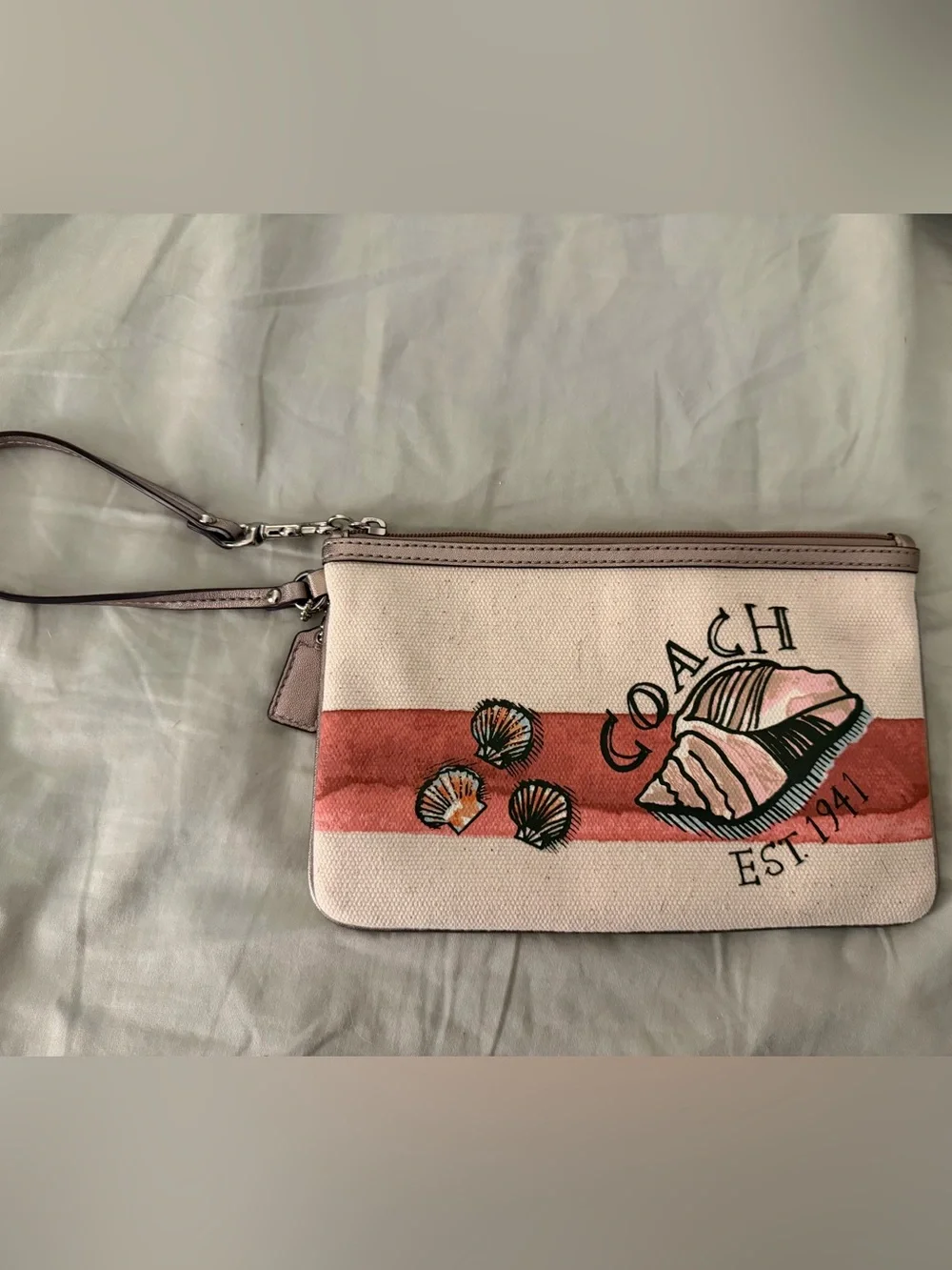 Coach Beachy Canvas Wristlet